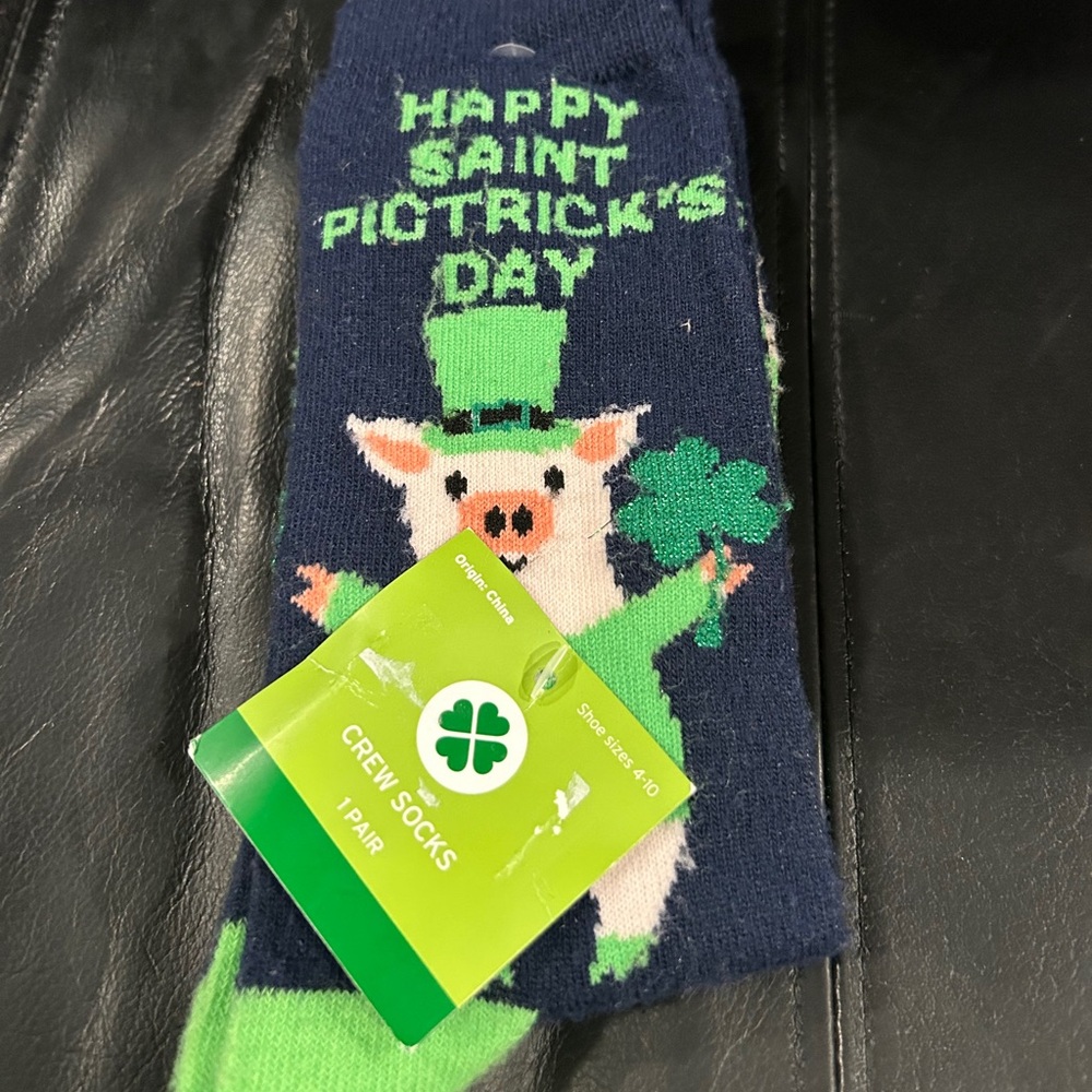 Saint Patrick's Day Crew Socks - Green and Blue